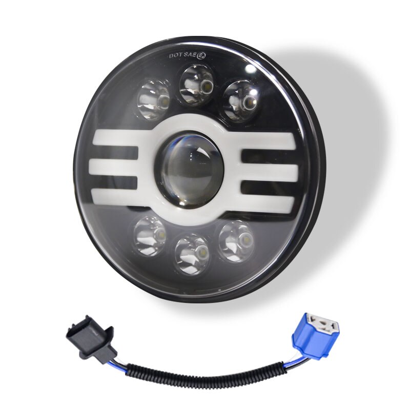 7" Inch Motorcycle Headlight Round LED Projector For Jeep For Wrangler JK Daytime Running Light Fog Light Fog Lights Led