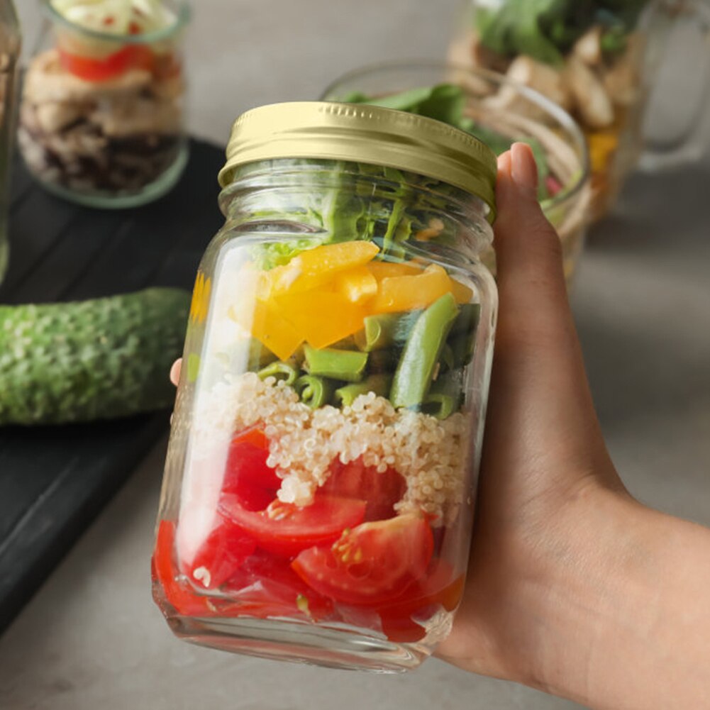 Stainless Steel Mason Jar Lids Tinplate Glass Cup Cap Sealing Ultra Food Fresh Mason Can Cover Wide Mouth Standard Storage Solid