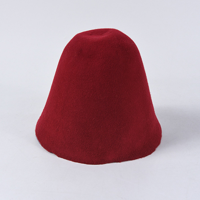 Classical Women Cloche Bucket Felt Hat Autumn Winter Wool Felt Cone Cloche Hood Millinery Craft Hats Fascinators Block Base Body
