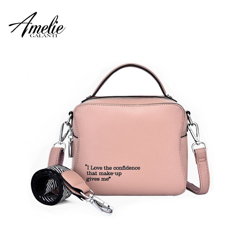 Amelie galanti crossbody väskor för kvinnor kvinnor väska liten fyrkantig väska tjej flip enkel axel slung mini handväska: Rosa