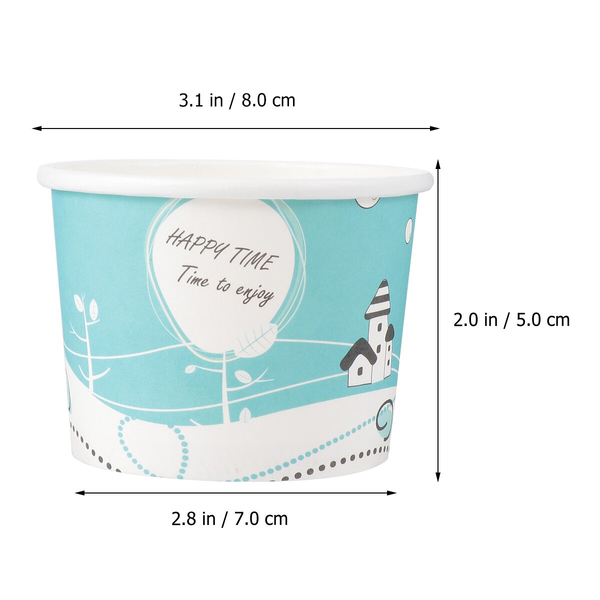 50 Stuks Mooie Papier Cup Patroon Wegwerp Praktische Ijs Kom Yoghurt Papier Cup Popsicle Papier Cup Voor Thuis Zomer party A35