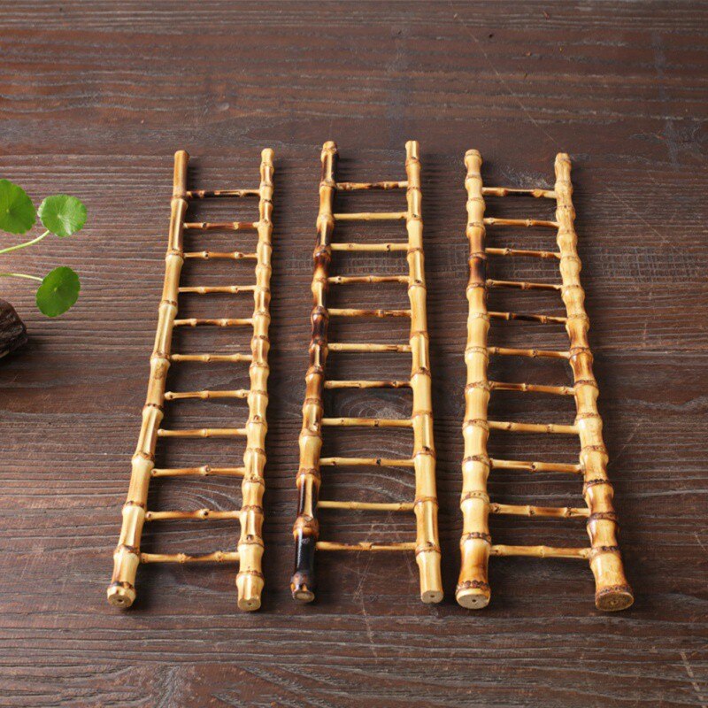 Plateau à thé japonais, cérémonie du thé en bambou, étape par étape, échelle en forme de thé, plateau de séchage de tasse de Table à thé