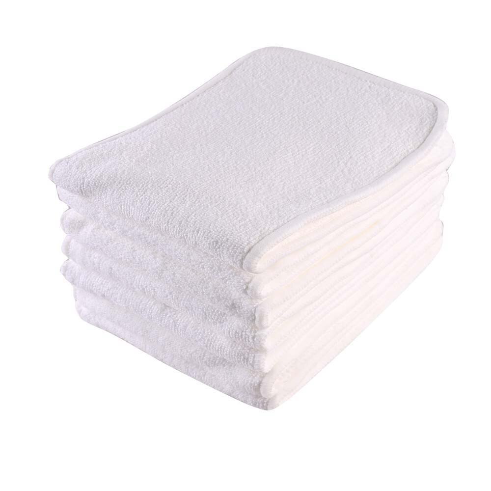 10pcs wasbare herbruikbare baby katoenen luiers nappy voegt microfiber 3 lagen 13*33cm