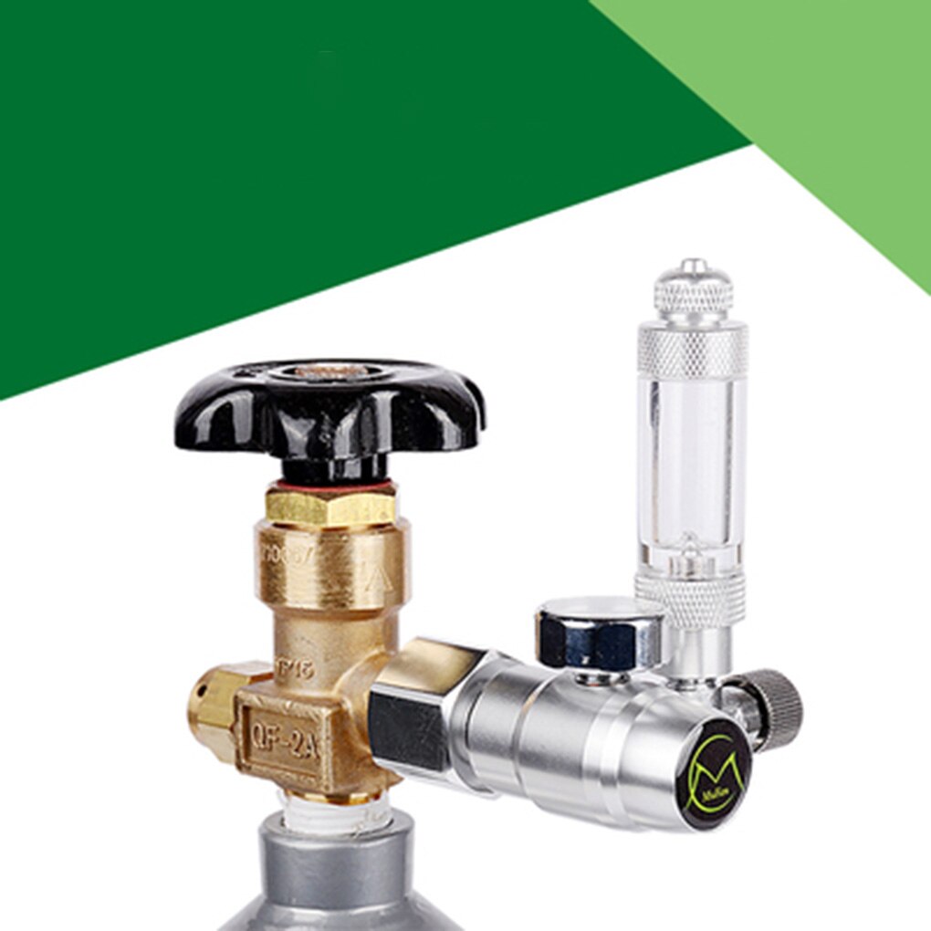 CO2 Bubble Counter Single/Double Head Aquarium Aluminum Alloy Non-return CO2 Regulator Carbon Dioxide Measurement Device