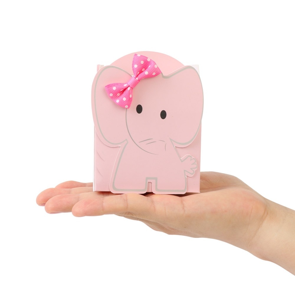 Vores varme tegneserie elefant slik æske blå pink børn fødselsdag papir sød slik æske kawaii baby shower indretning dreng pige favoriserer