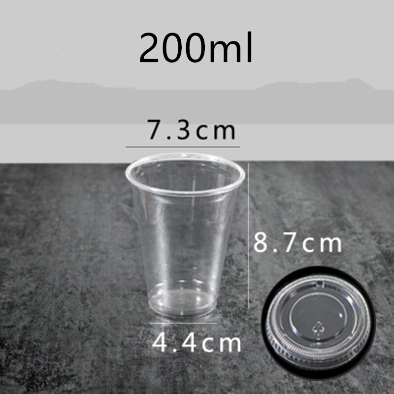 100pcs transparent taste cup 20ml 50ml 100ml 200ml PET small round pudding yogurt fruit salad plastic cup with lid