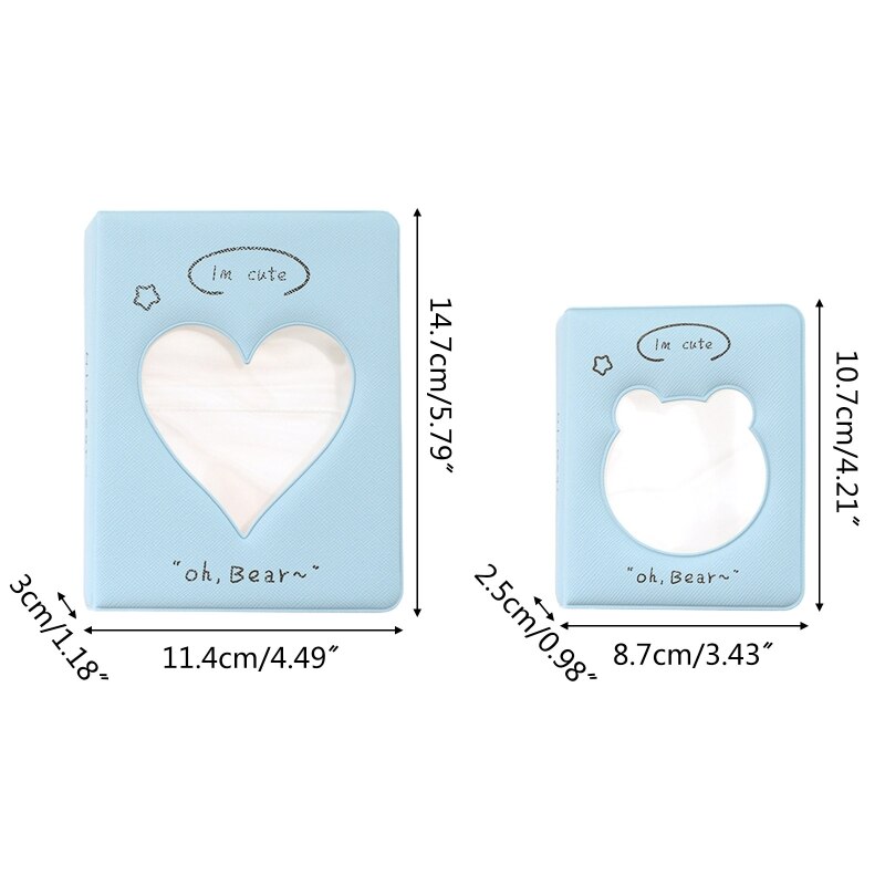 Mini Photo Album 36 Pockets for 2 X 3 Inches Instant Photos Large Capacity LOMO Photo Album Leather Photo Album