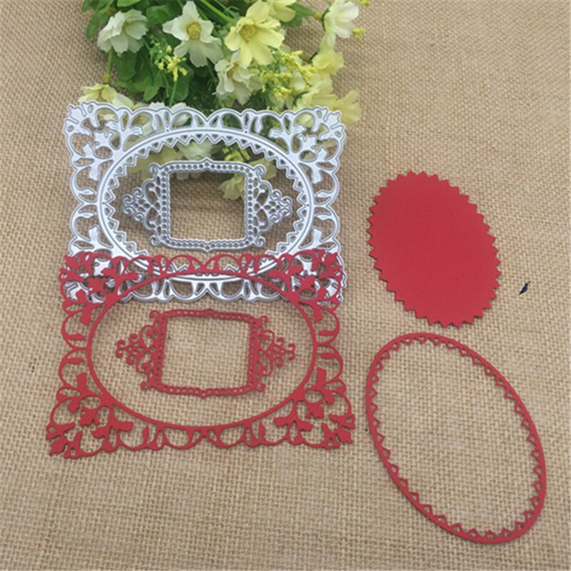 Hollow Frame Flower Border Metal Cutting Dies Stencil for DIY Scrapbooking Birthday Photo Album Decorative Embossing Paper Card