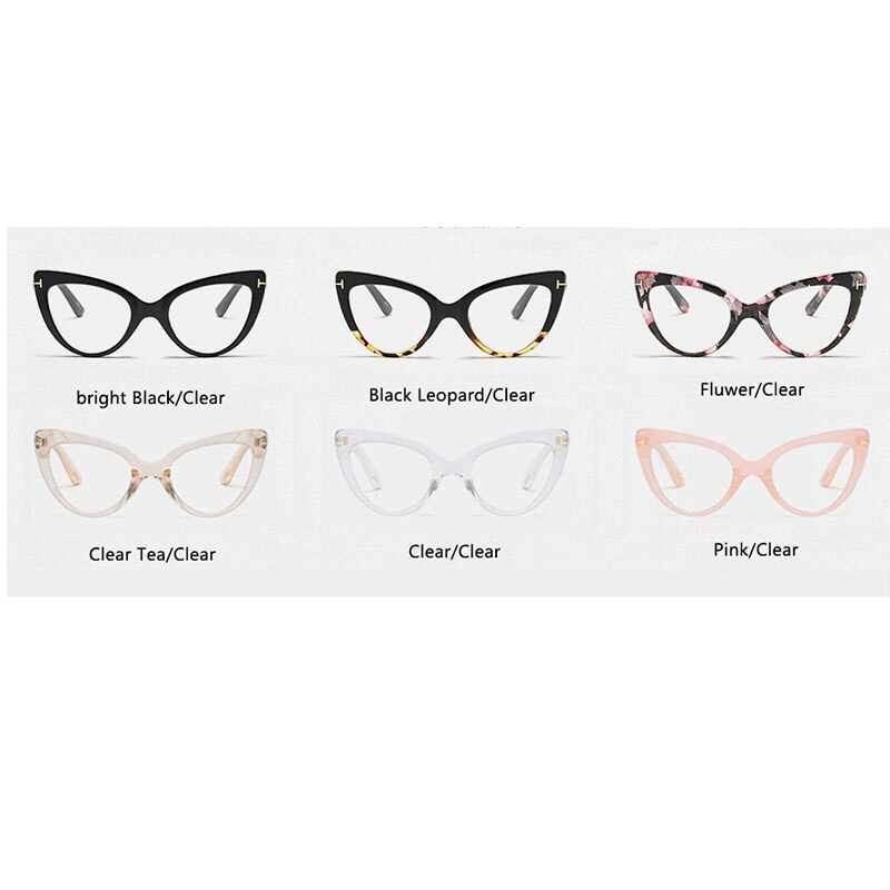 Black Cat Eye Glasses Female Myopia Nerd Optical Glasses Frame clear lens women eye glasses Spectacles