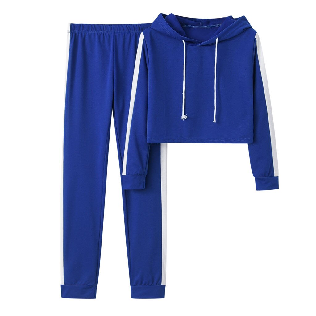 women's tracksuit 2 piece set women autumn Women Solid Color Hooded Sweatshirt and pant Tracksuit Sport Suit#3
