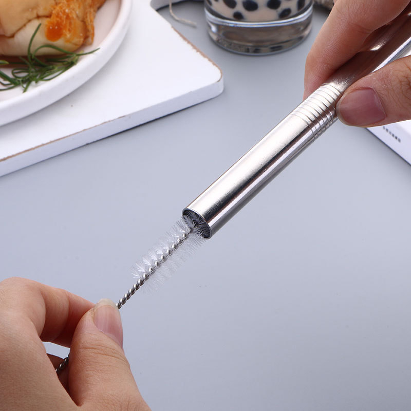 4/10/12 Teile/satz Stroh Reinigung Pinsel Edelstahl Nylon Weiches Haar Glas Rohr Reiniger Pinsel Strohhalm wiederverwendbar Flasche sauberen Pinsel Werkzeuge