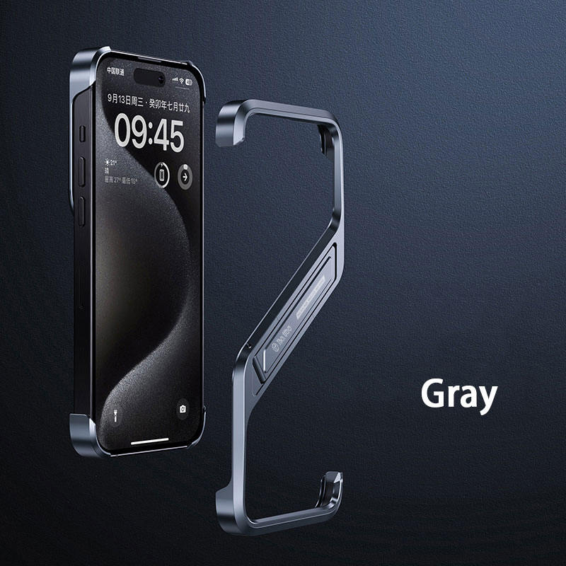 Unsichtbare metall-handyhlle mit halterung fr ip...  Grandado