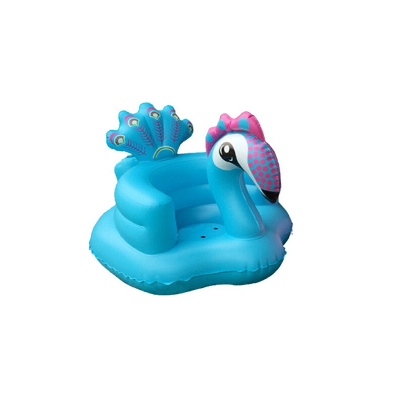 Kids Baby Seat Opblaasbare Stoel Sofa Bad Stoelen Dining Kinderwagen Roze Groen Pvc Zuigeling Draagbare Play Game Mat Banken Leren kruk: Peacock Blue