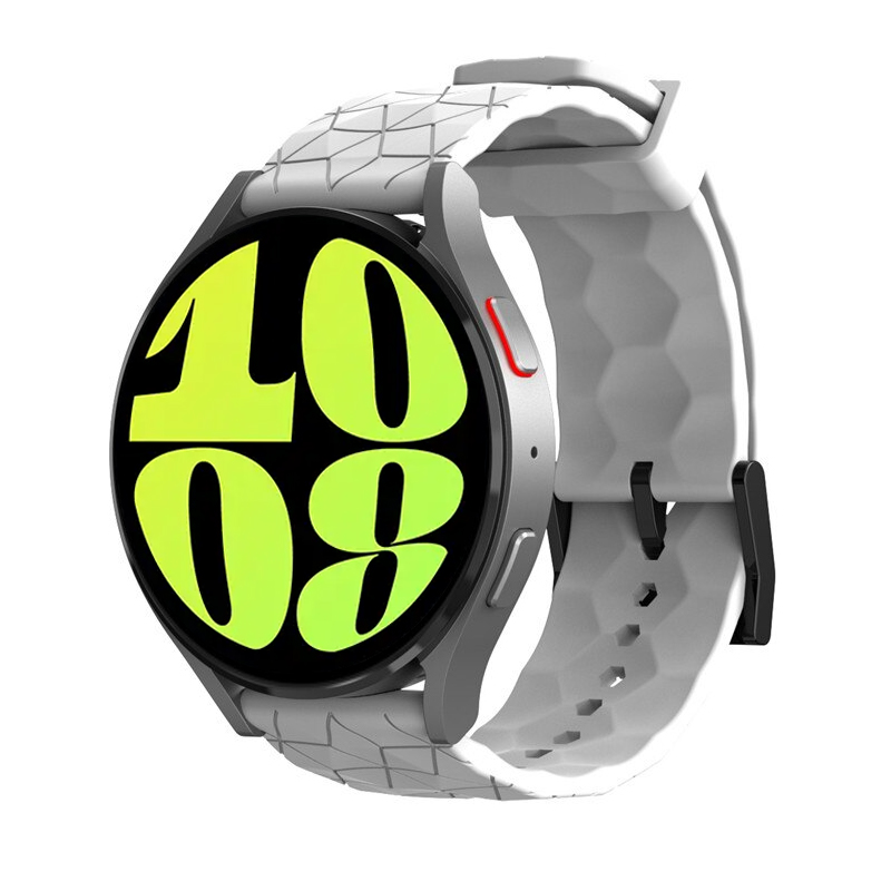 Silicone Strap for Samsung Galaxy Watch 6 44mm 40mm 20/22mm Football Pattern Sport Band Bracelet Galaxy Watch 6 classic 43 47mm: Black Gray / 20mm