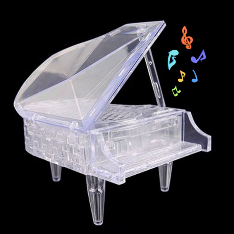3d krystal klaver puslespil hjem dekoration voksne børn intellektiv læring legetøj  g99c: W -3