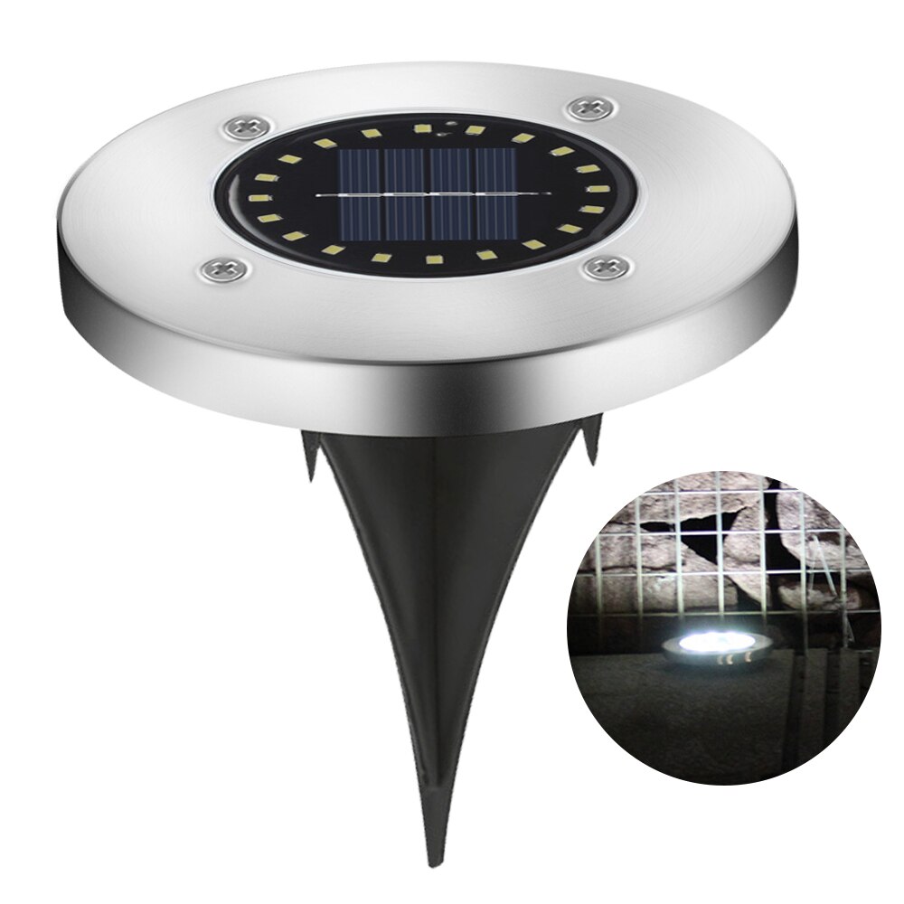 Solar Led Grond Licht Outdoor Waterdichte Tuin Pathway Decor Led Verlichting Thuis Yard Oprit Gazon Road Verlichting Ondergrondse Lamp: 20 Pcs White light