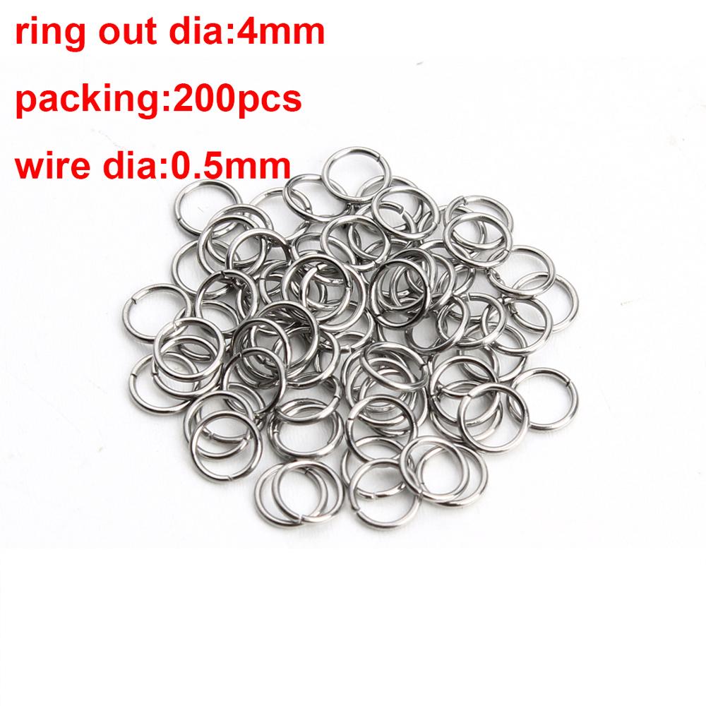 Anillos abiertos de acero inoxidable para hacer joyas, 3-10mm, 100 Uds., bucle de enlace para DIY, conector,: 0.5x4mm steel 200pcs