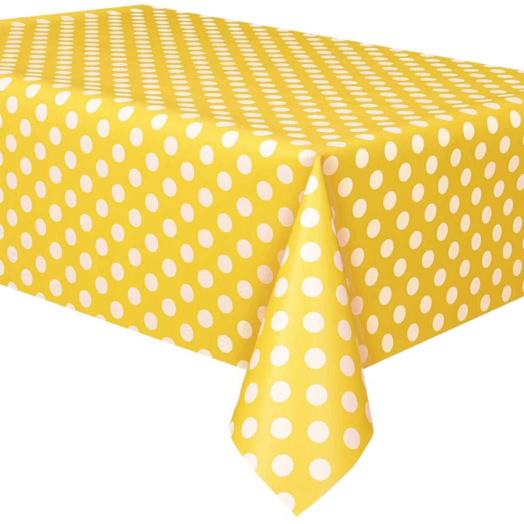 2 Stuks Wegwerp Plastic Tafelkleed Verjaardagsfeestje Decoratie Rechthoek Pe Polka Dot Stippen Tafelkleed: Yellow