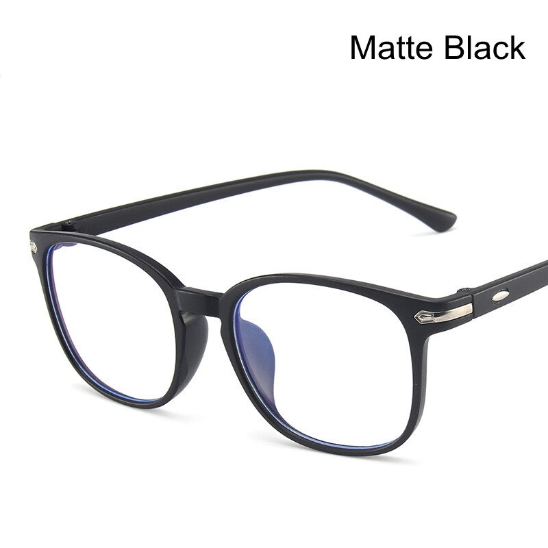 Retro Anti-Blue Light Woman Eyeglasses Men Classic Computer Eye Glasses Trend Brand Eyewear Frame: Matte Black
