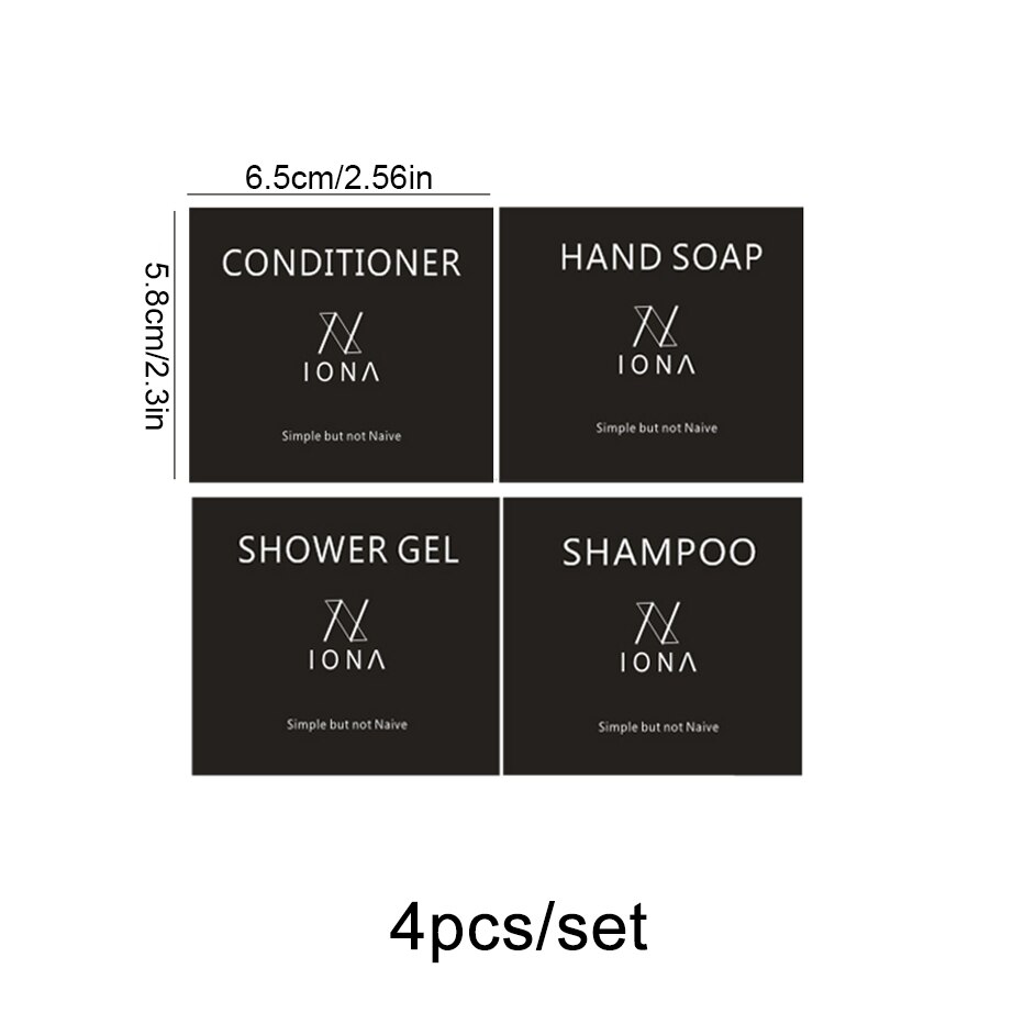 300/500ml Empty Soap Dispenser Bottle Refillable Lotion Hair Conditioner Shampoo Container Bottle with Waterproof Labels: 4pcs small labels