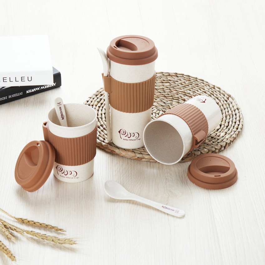 Simple Fresh Coffee Cup 350ml Mugs Milk Insulation Against Mug Drinkware Tea Cup Drinking Coffee Mug with Spoon