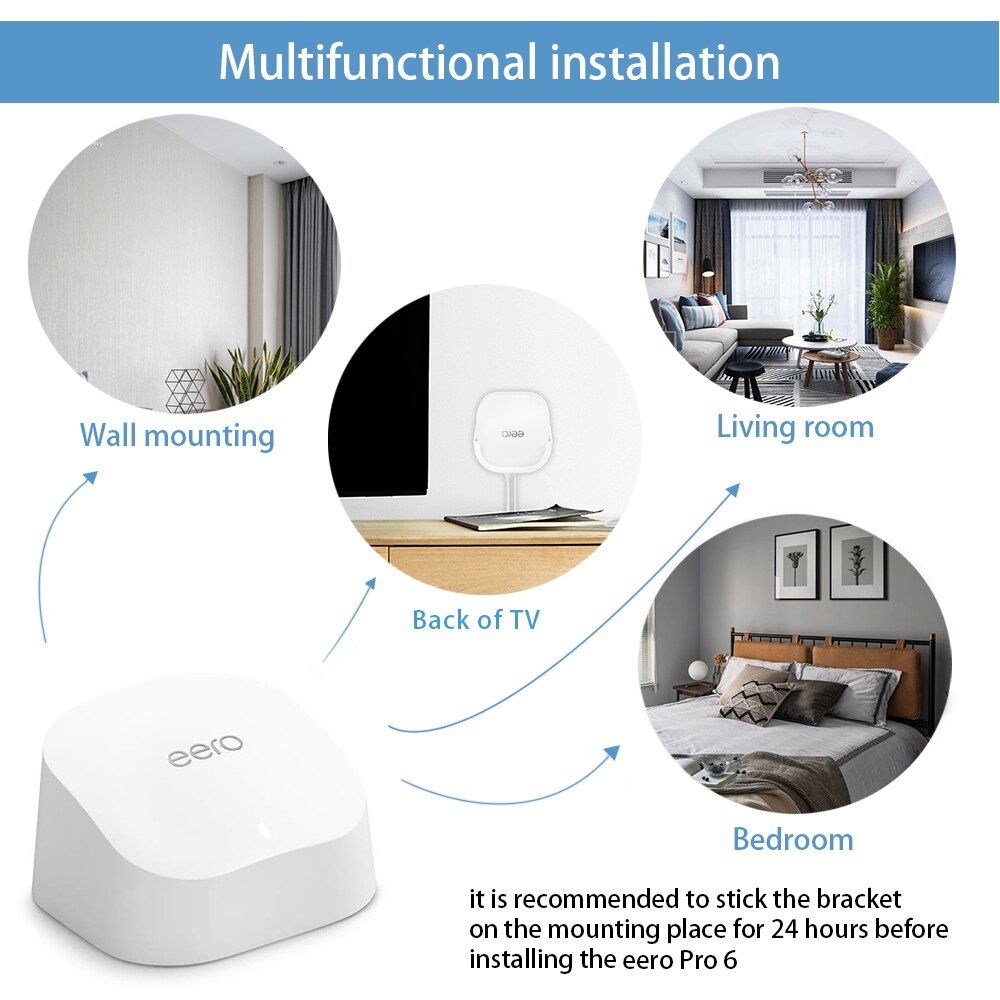 Wall Mount Houder Voor Eero 6 Wifi Router Met Vhb Tape Geen Boren Muurbeugel Kabel Arrangement