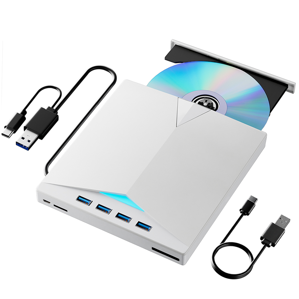 7-in-1 externes DVD RW optisches Laufwerk CD-Brenner Lesegerät Player USB 3.0 Typ-C optisches Laufwerk externer PC Laptop Desktop: Default Title