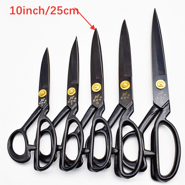1Pcs Professionele Kleermaker Schaar Naaien Schaar Borduurwerk Schaar Gereedschap Voor Naaien Craft Schaar Stof Cutter Scharen: Black 10 Inch 25cm