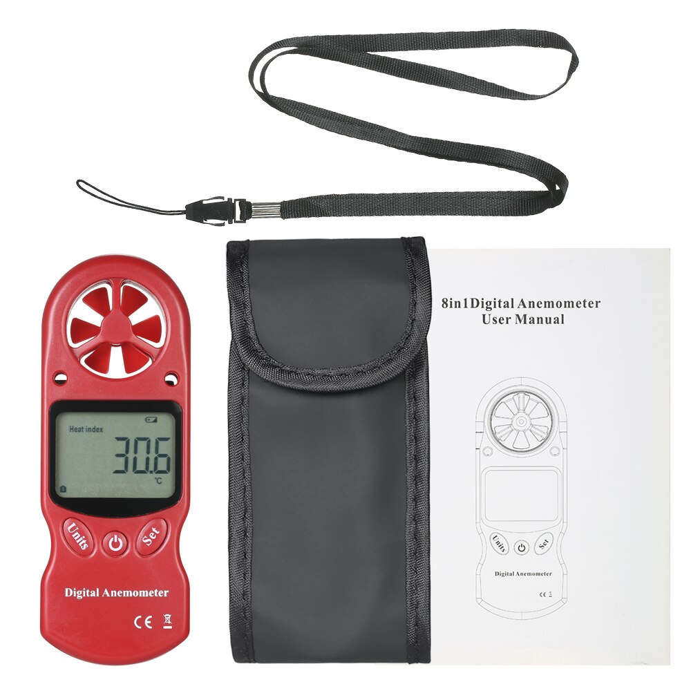 8 in 1 Digital Anemometer Wind Speed/Temperature/Humidity/Wind Chill/Heat Index/Dew Point/Barometric Pressure/Altitude Meter
