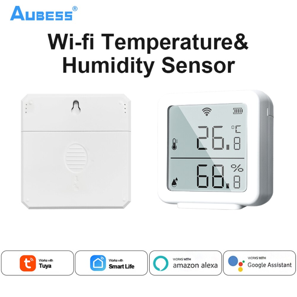 Tuya WIFI Smart Home Temperature Humidity Sensor Indoor Hygrometer Thermometer Detector Support Alexa Google Home Smart Life