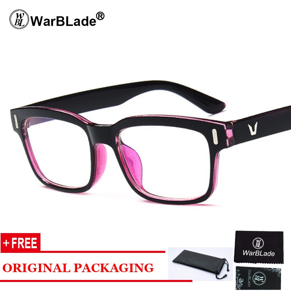 Retro rektangel briller optiske rammer klar linse sorte briller leopard firkantede briller brillestel til kvinder mænd: Lilla