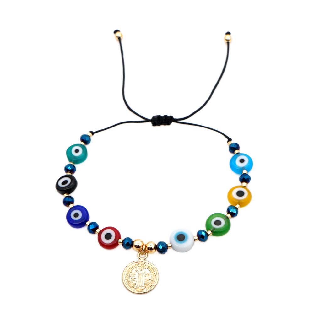 GO2BOHO Armband Voor Vrouwen Turkse Evil Eye Armbanden Bedels Sieraden Verstelbare Nazar Boncuklu Bileklik Pulseras Lucky Armbanded: Default Title