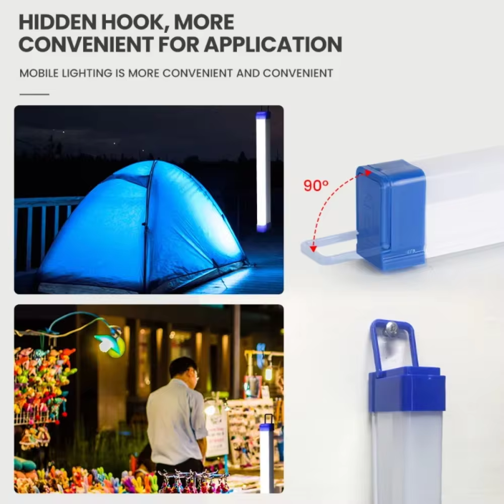 LED-balklicht Oplaadbare buis Campinglamp Magnetische ophanging Draagbare gloeilamp voor noodgevallen Nachtmarkt Buitenverlichting