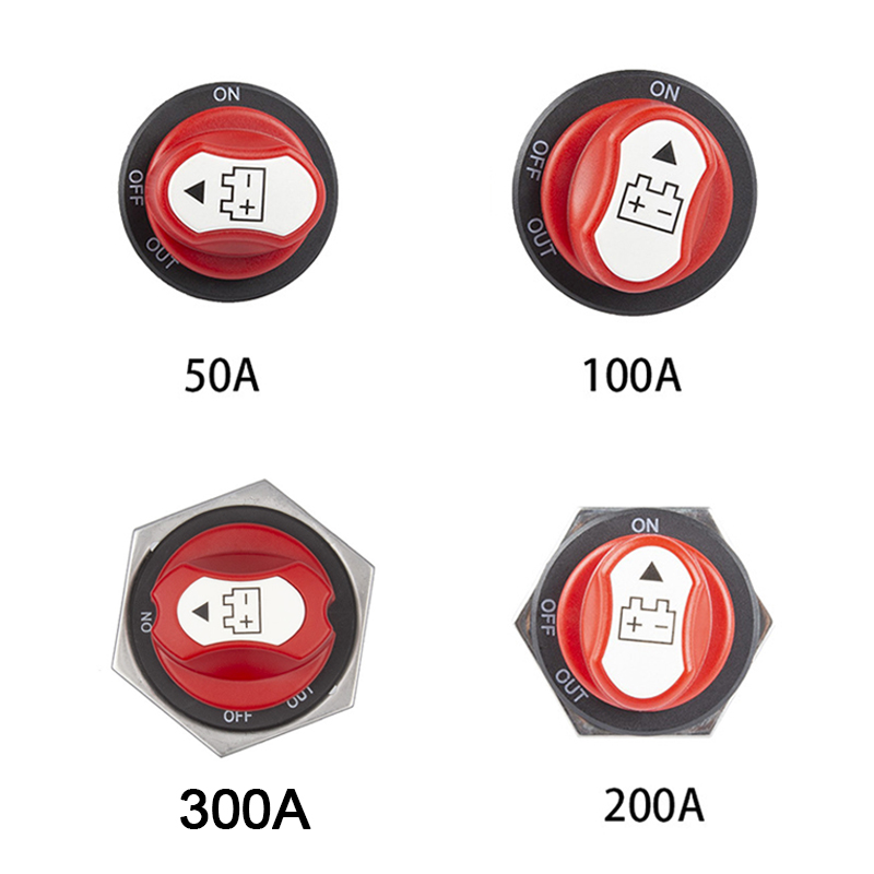 50A 100A 200A 300A Car Battery Disconnect Cut Off Kill Switch Rotary 12V 24V DC Power Isolator Auto Motorcycle Boat Accessories