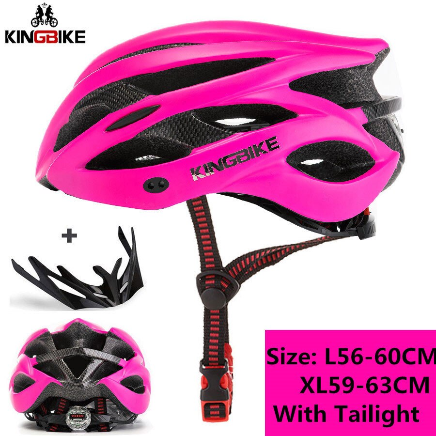 KINGBIKE Cycling MTB Road Helmet Bicycle Women Men Integrally-molded Ultralight Helmet Cycling Helmet Light pc capacete ciclismo: J-629-rose pink / XL