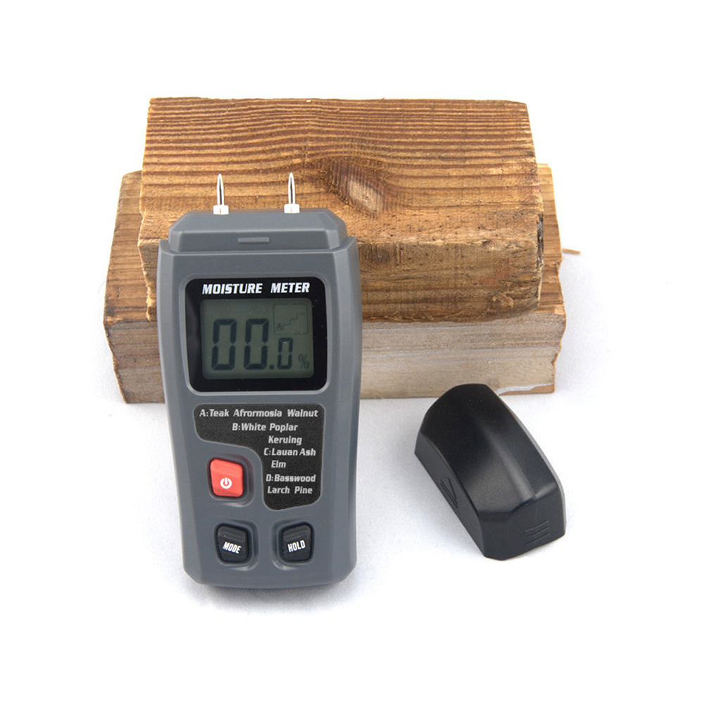 Higrómetro Digital para medir la humedad de la madera, higrómetro de dos pines con pantalla LCD, herramienta de prueba precisa de pared, 0-99.9%