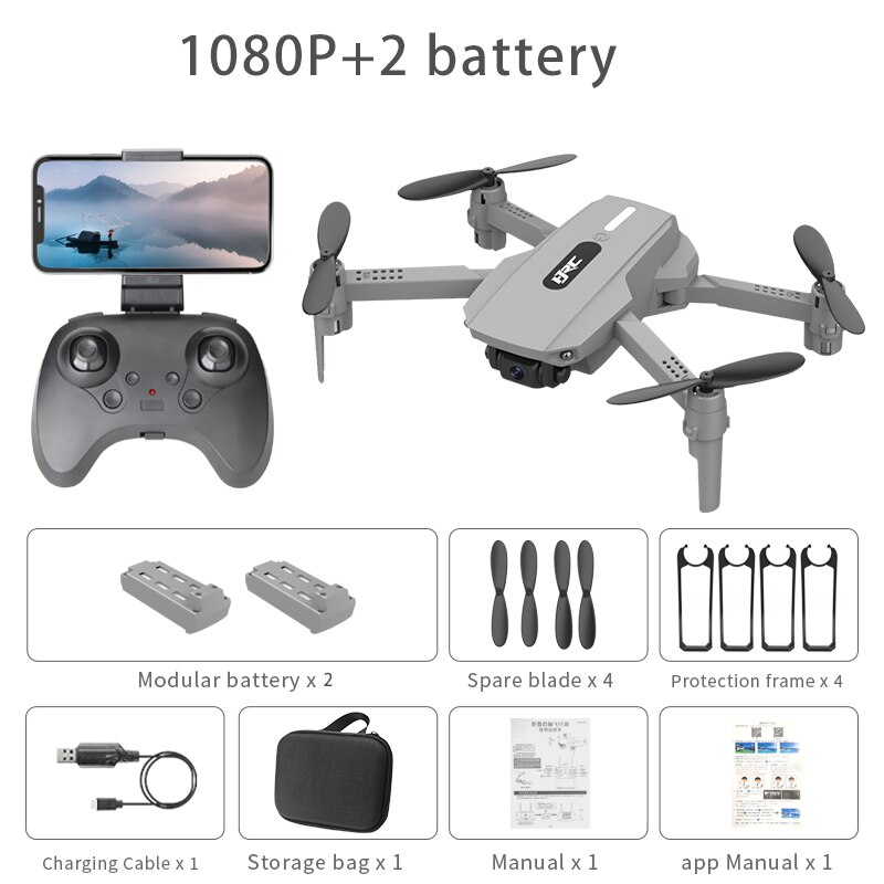 idg E88 Mini 4K HD The Dual Camera 360-Degree Roll Stable Hovering Electronic Anti-Shake Foldable Portable Drone Toys: 1080P 2B