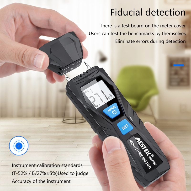 Digital Moisture Detector Meter Tester Ambient Temperature &amp; Humidity Testing Water Leak Detector Moisture Tester Pin Ty