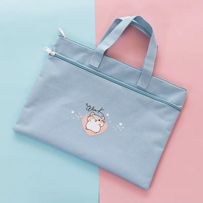 MINKYS Waterproof Canvas Double Layer A4 Folder Organizer Bag Document File Bag Folder Storage Bag School Office Stationery: B2