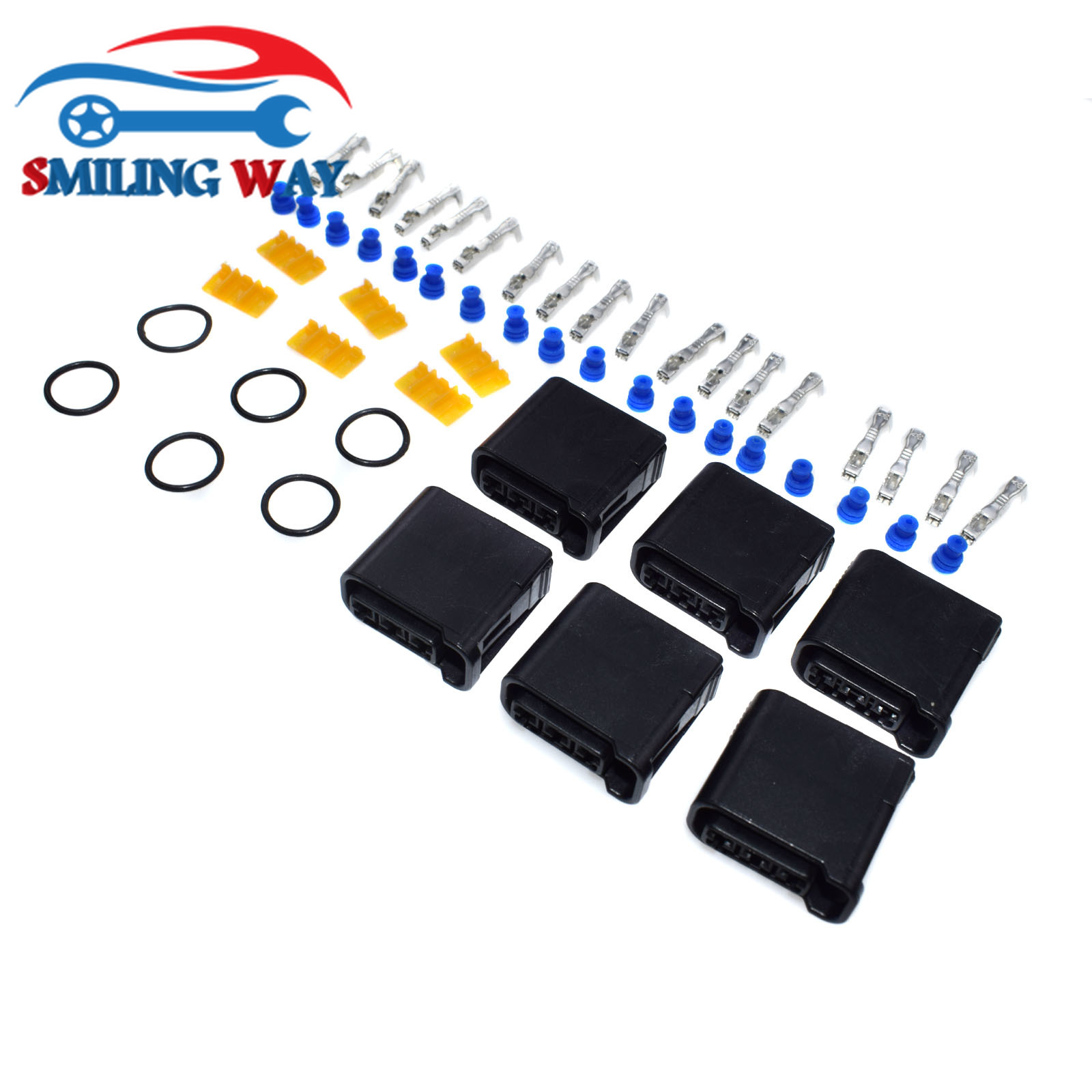 SMILING WAY# Ignition Coil Connector Harness Terminal Plug Seals Kit For Subaru Impreza WRX STi EJ20 EJ25 EZ30 2002