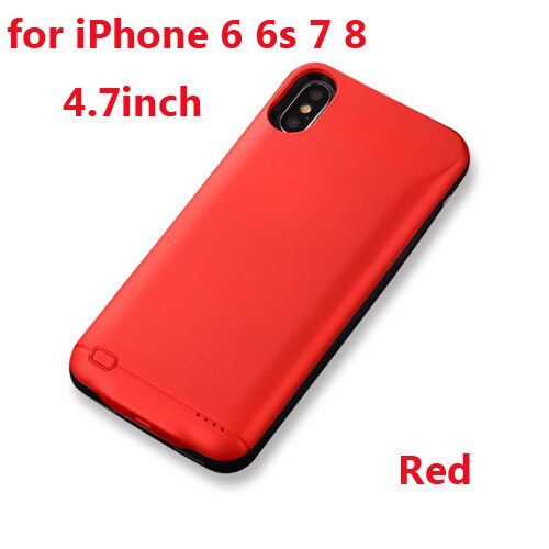 3000/4000/5000mAh Battery Charger Case For iphone 6 6s 7 8 Plus Power Bank Charging Case For iphone X XS Max XR 6 s Battery Case: i6 i6s i7 i8 Red