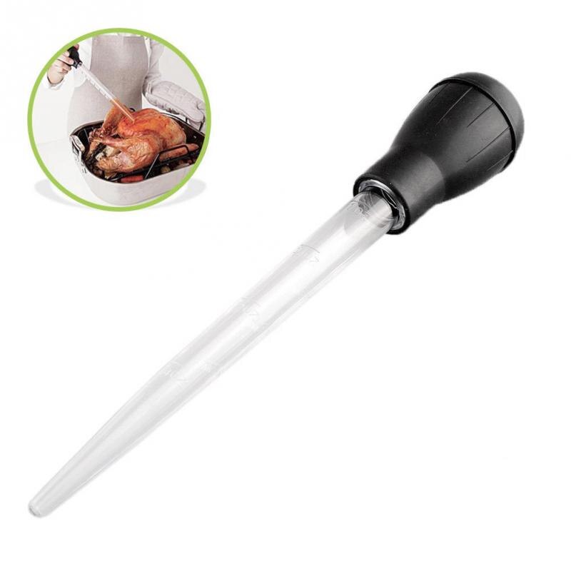 30ml 28cm køkken madlavningsudstyr kalkun olie dropper kylling grill mad baster klart rør rør  #3
