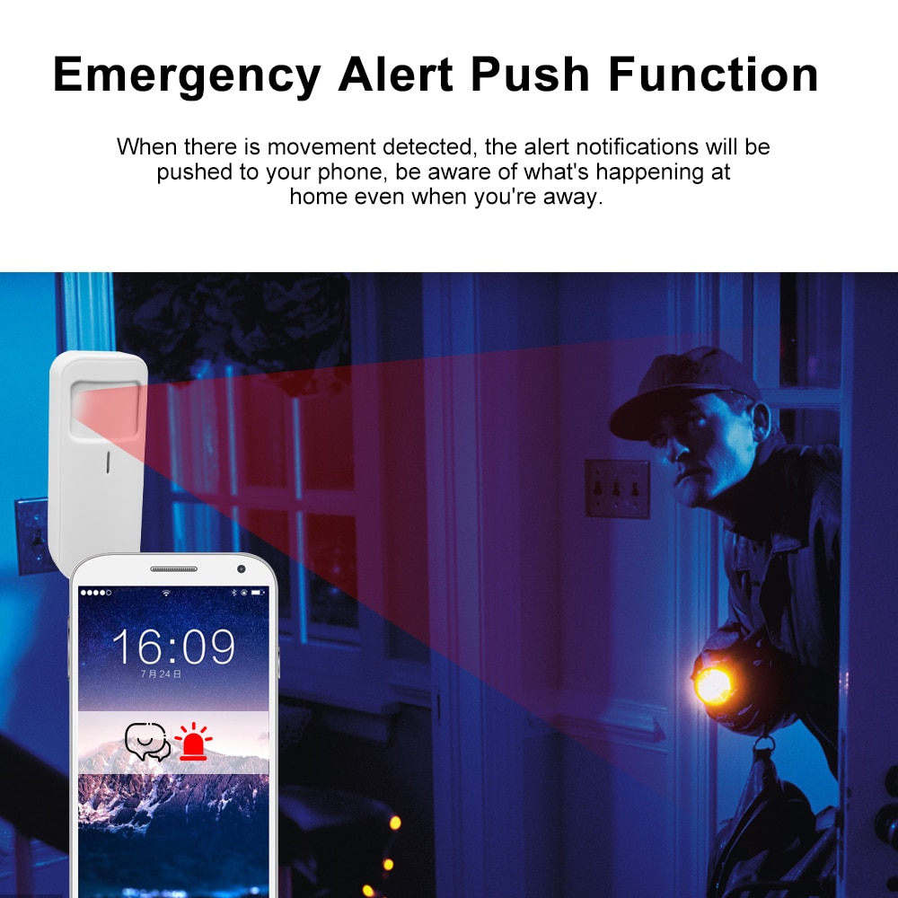 Wifi pir bewegingsmelder beveiliging inbraakalarm sensor draadloze passieve infrarood detector tuya app bediening smart home