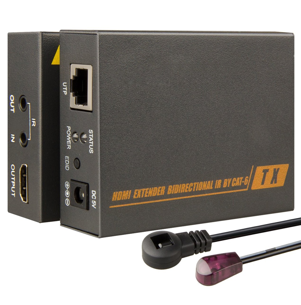1080P 60m HDMI Extender HDMI Repeater Over Cat6 Cat7 Ethernet Kabels Met IR Functie RJ45 Zender TX/ RX HDMI Extender Loop