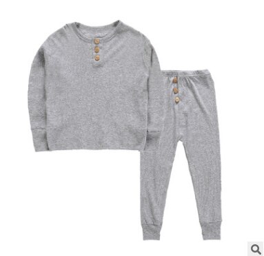 Europese en Amerikaanse kinderen home service en najaar ondergoed pyjama set: Gray / 140