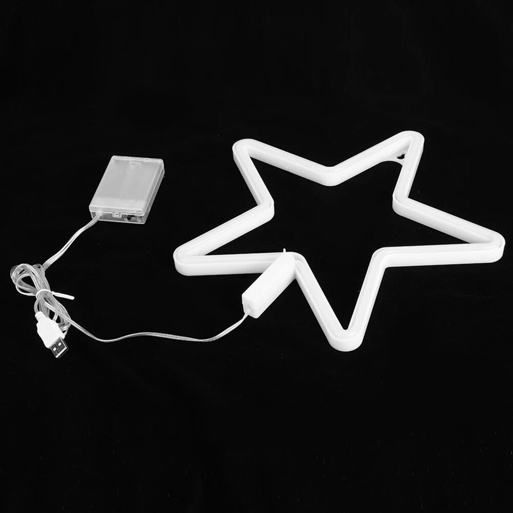 Neon Sign Battery USB Operated Warm Pink Star Night Lights for Children's Room Party Christmas Bedroom home Decor