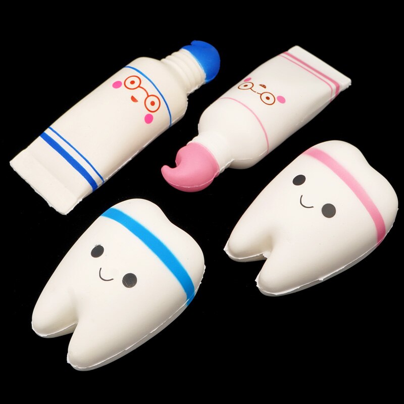 1pc Cute Cartoon Teeth Shape Squeeze Toy Smile Simulation Tooth Slow Rising Antistress Novelty Soft PU Dentistry Clinic