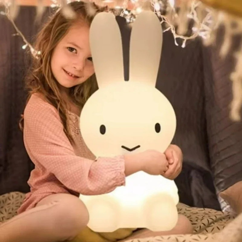 Lampe de bureau LED mignonne, éclairage ours lapin, lumière d'ambiance, dessin animé mignon, pour enfants, lampe de chevet de chambre à coucher, lampadaire de salon