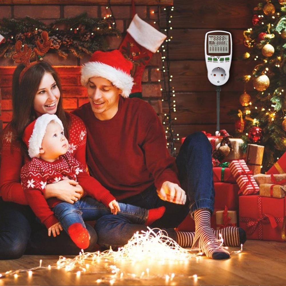 Digital LCD Energy Meter Wattmeter Wattage Electricity Kwh Power Meter EU French US UK AU Measuring Outlet Power Analyzer