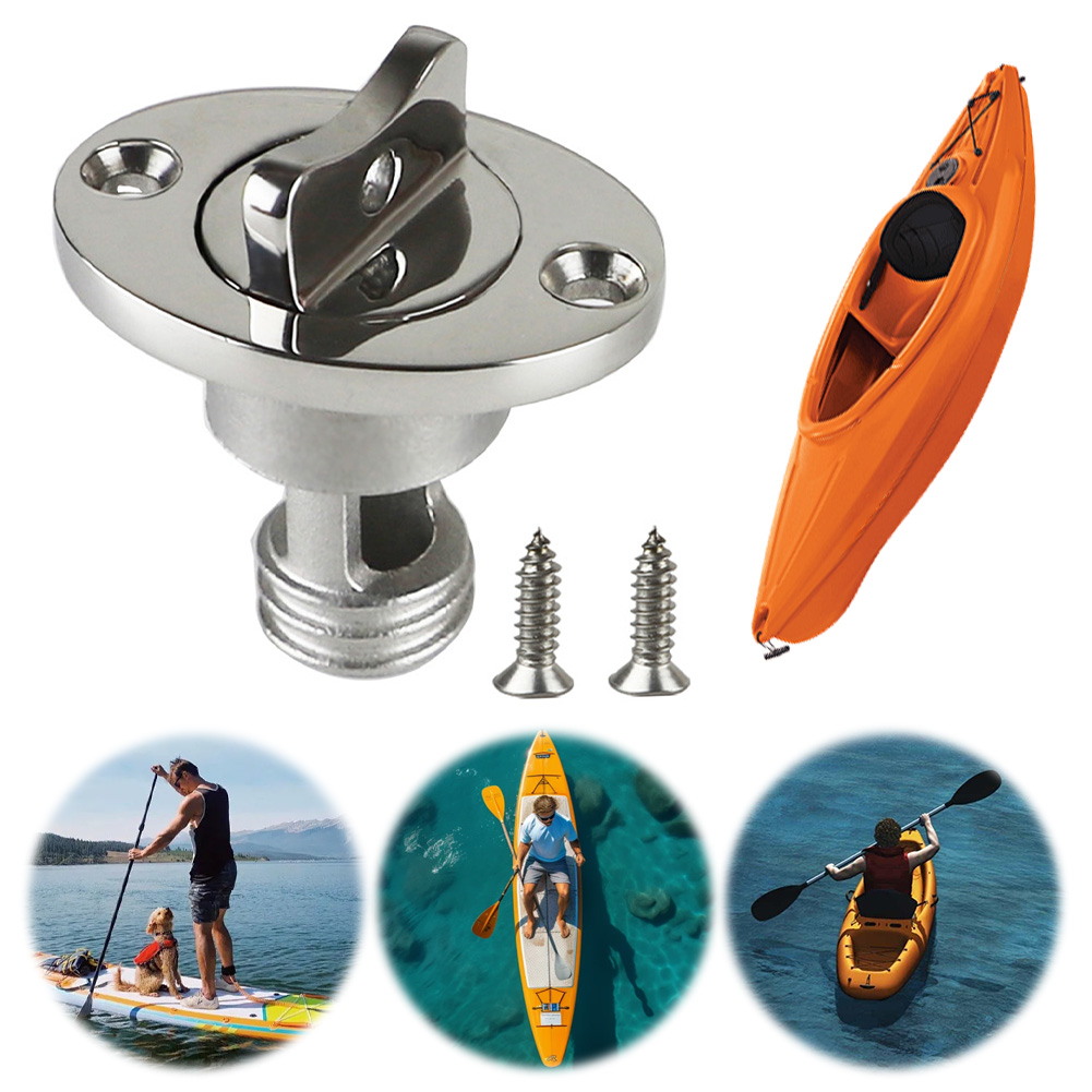 Stainless Steel Marine Drain Plug Screw Type Garboard Drain Plug Transom Bung for Replacement Boat Accessories
